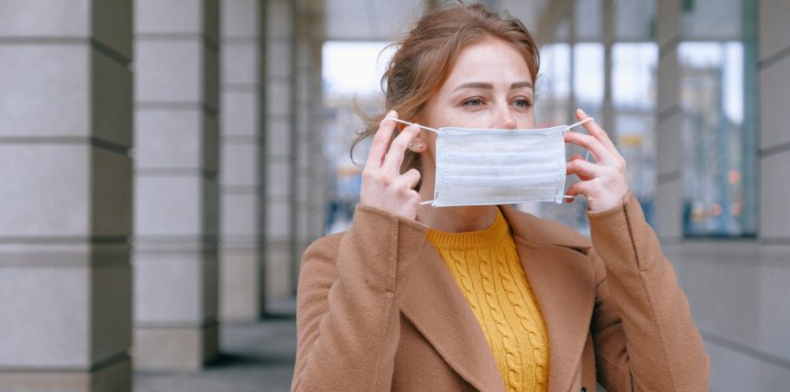 Woman wearing mask
